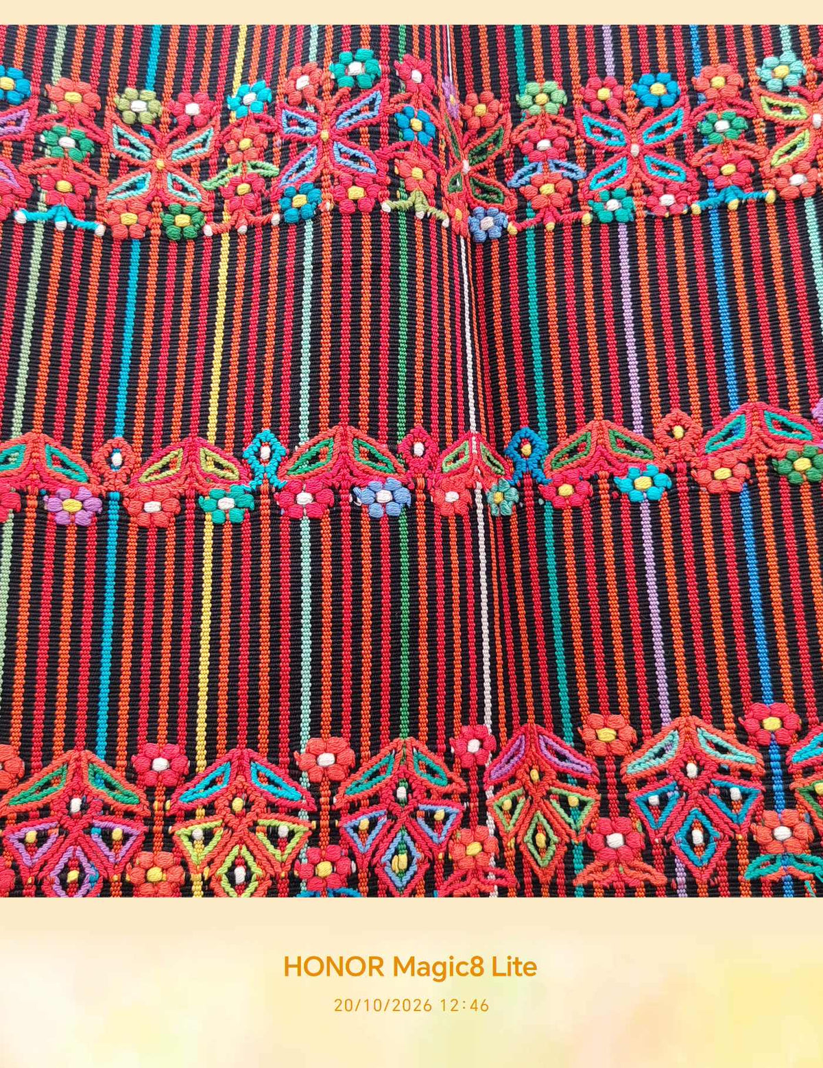 Orange with Geometrics Aguacatán Corte #10-312