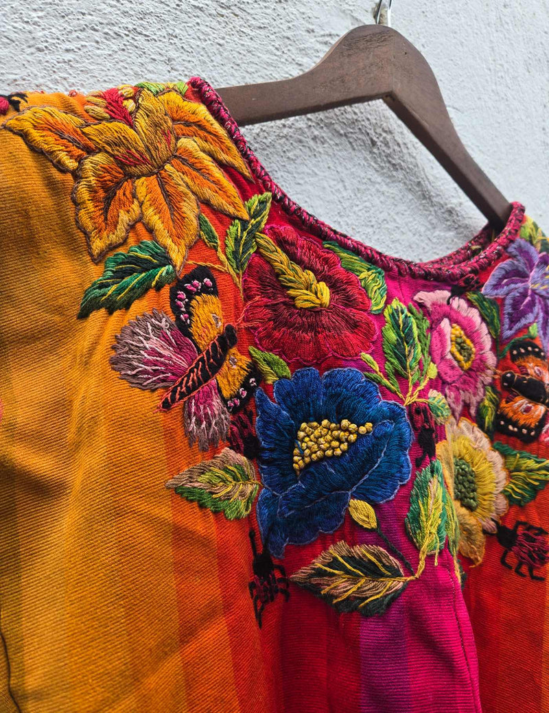 Pink and Mustard Santiago Huipil #10-319
