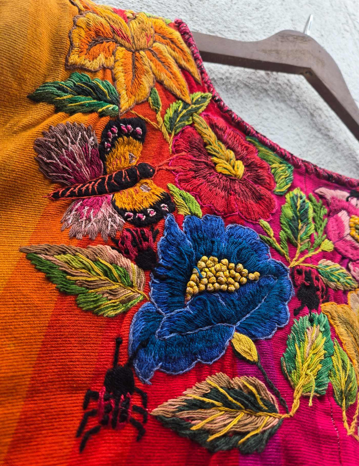 Pink and Mustard Santiago Huipil #10-319