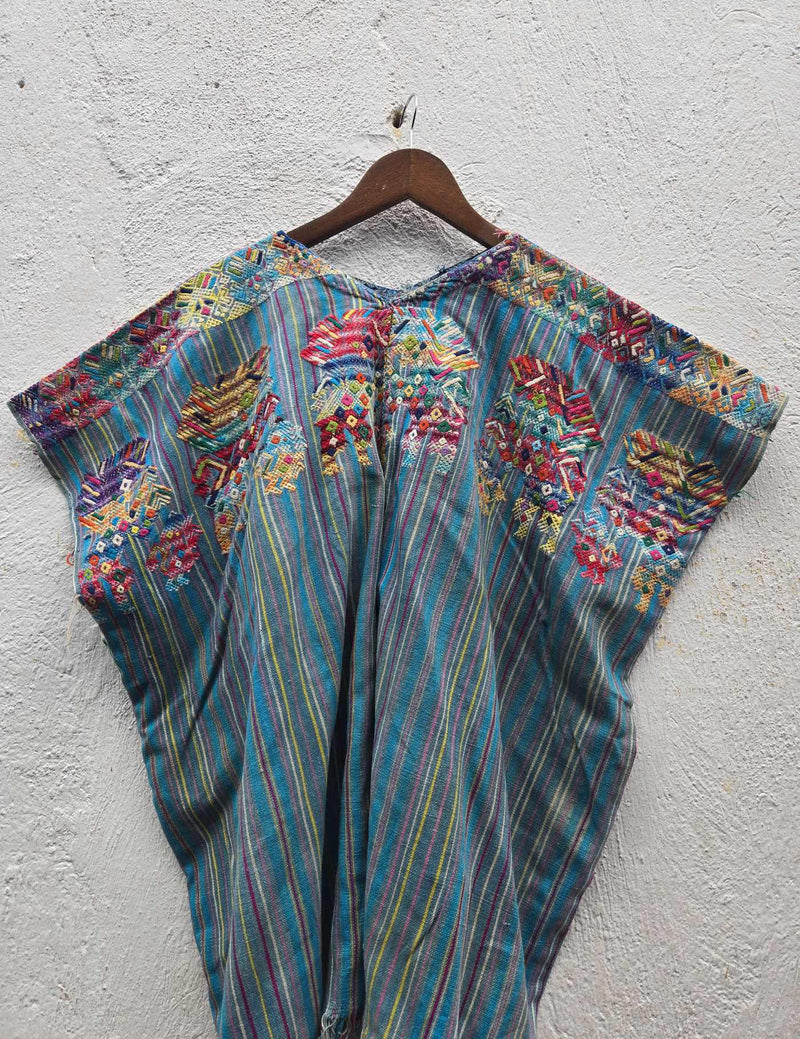 Indigo Striped Nahualá Huipil #10-321
