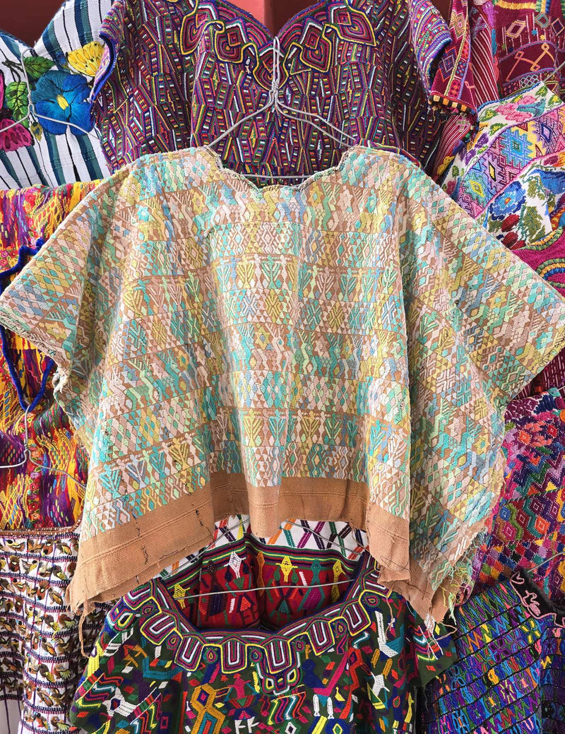 Colourful on Brown Cobán Huipil #10-325