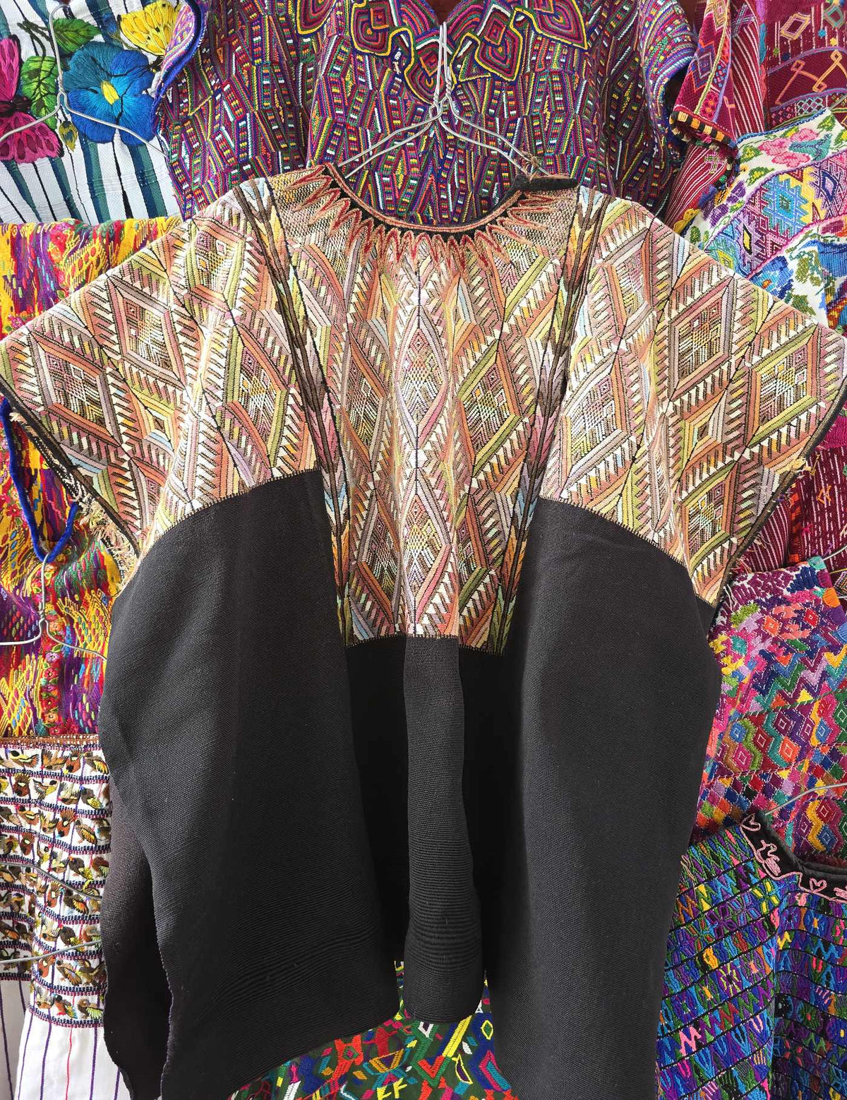 Geometric on Black Chichicastenango Huipil #10-337