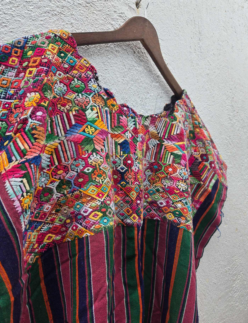Colourful Striped Nahualá Huipil #10-339