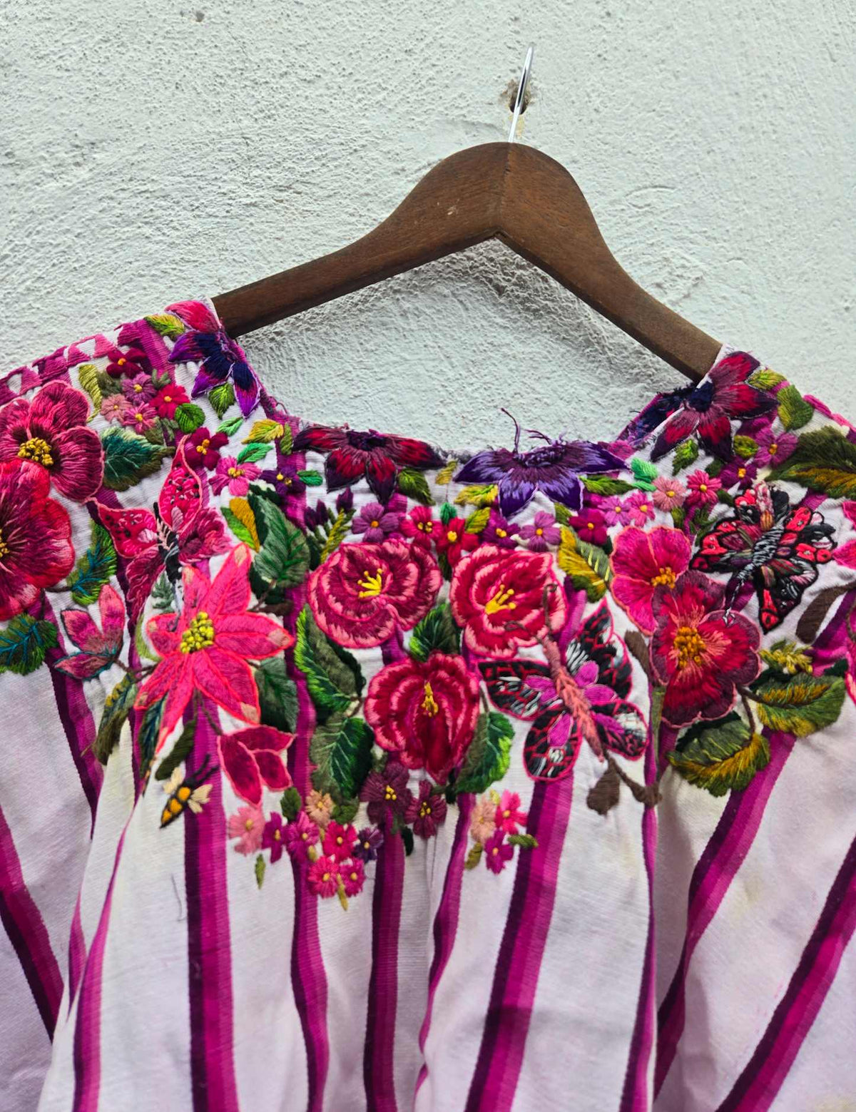 Pink and White Santiago Huipil #10-340
