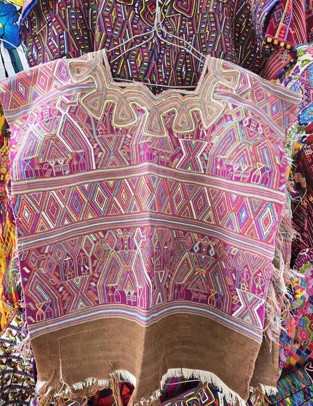 Pink and Brown Nebaj Huipil #10-358