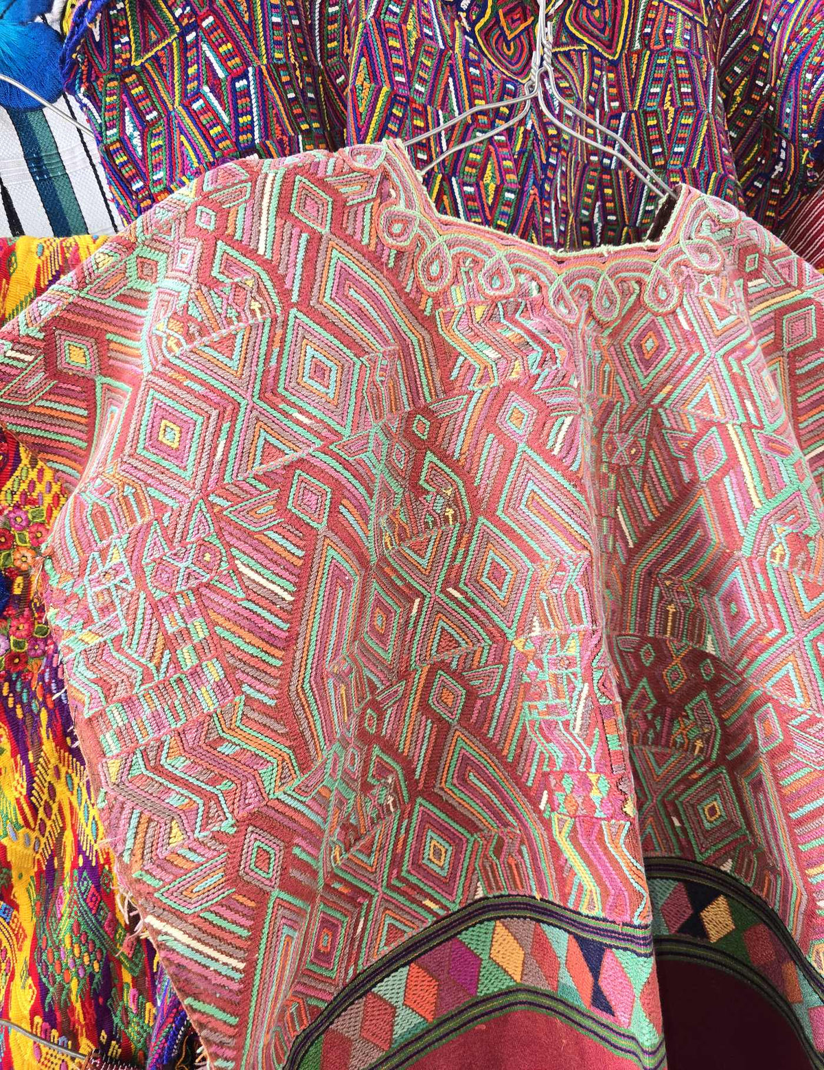 Pink and Red Nebaj Huipil #10-360