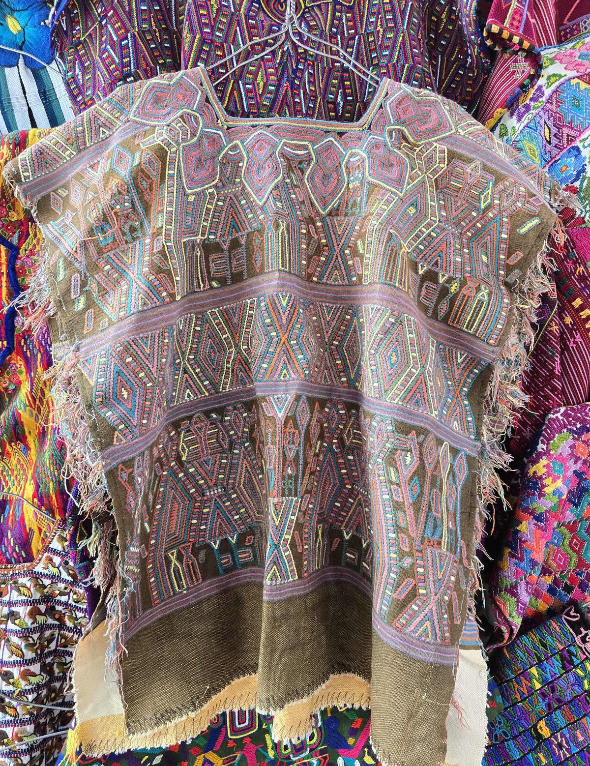 Brown and Pink Nebaj Huipil #10-364