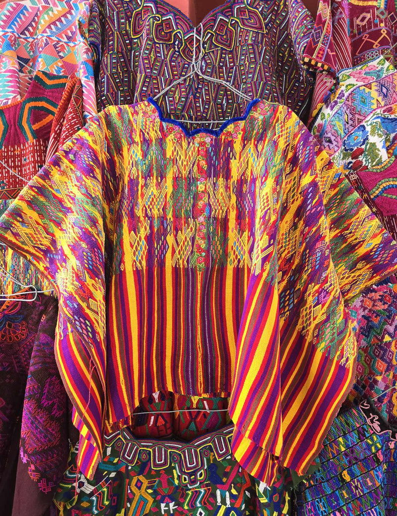 Fuchsia and Yellow Sacatepéquez Huipil #10-365