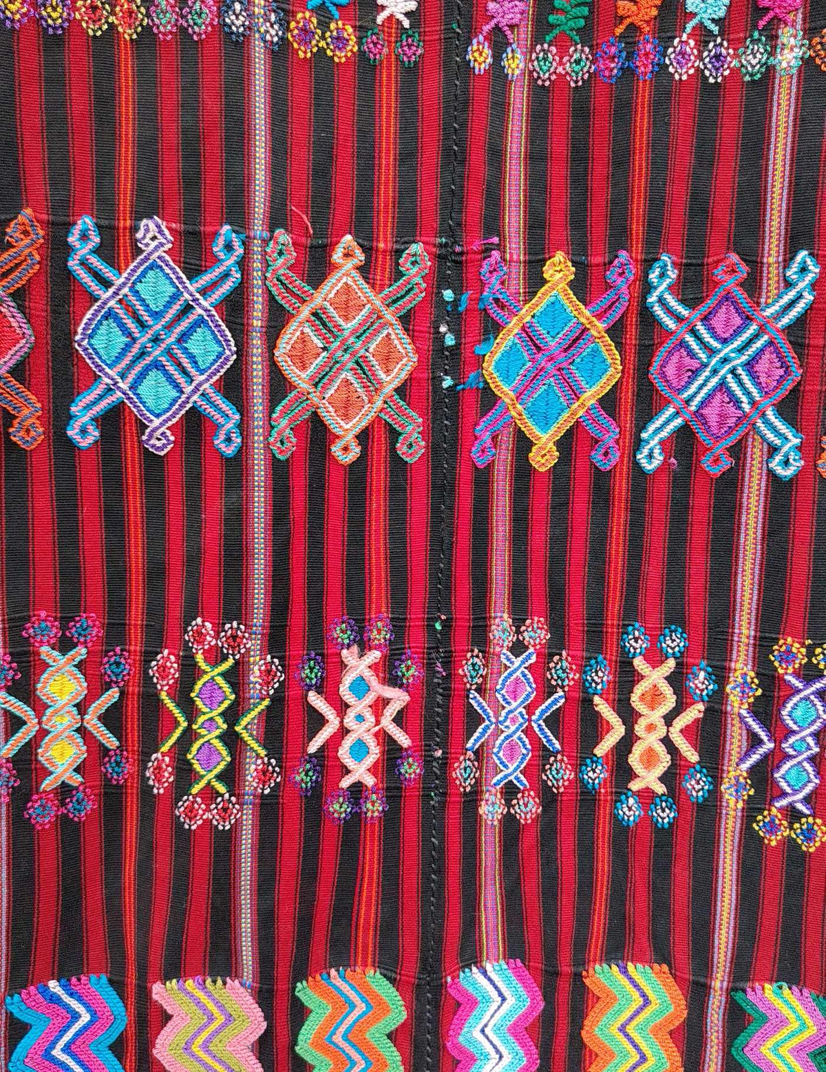 Burgundy and Black Striped Colotenango Corte #10-378