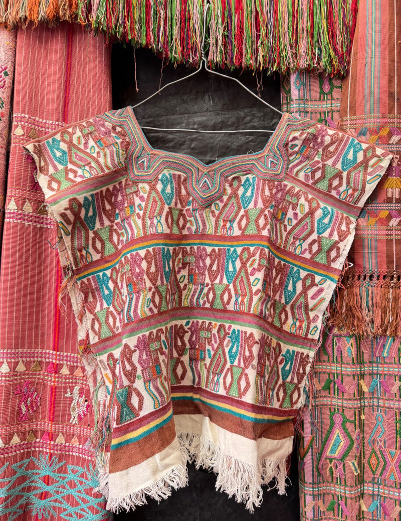 Terracotta and Turquoise Nebaj Huipil #10-384