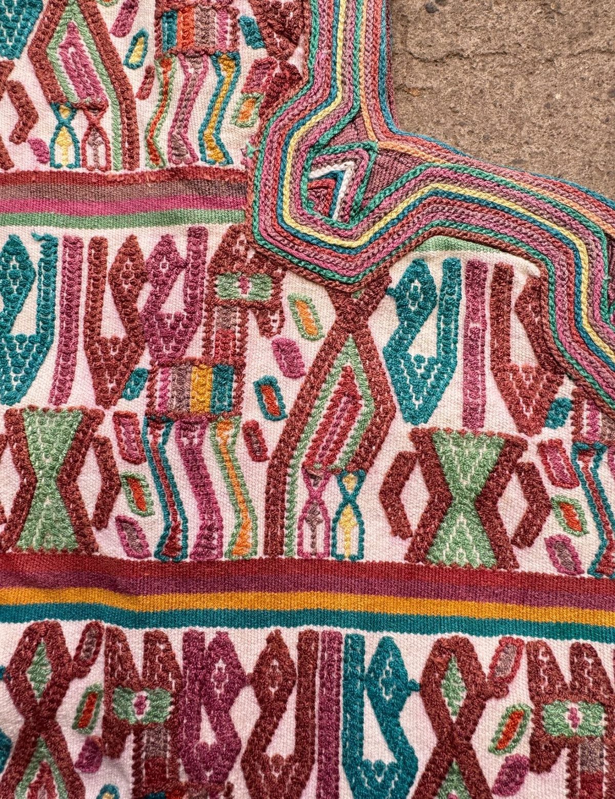 Terracotta and Turquoise Nebaj Huipil #10-384