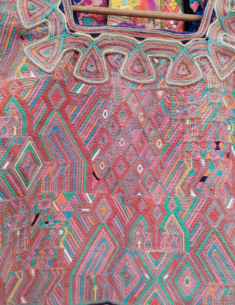 Pink and White Nebaj Huipil #10-396