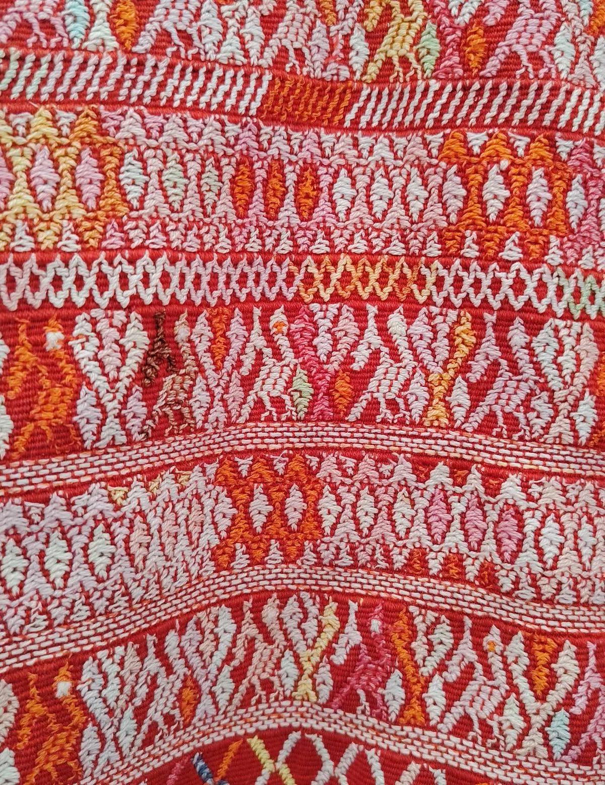 Red and Pink San Juan Cotzal Huipil #10-399
