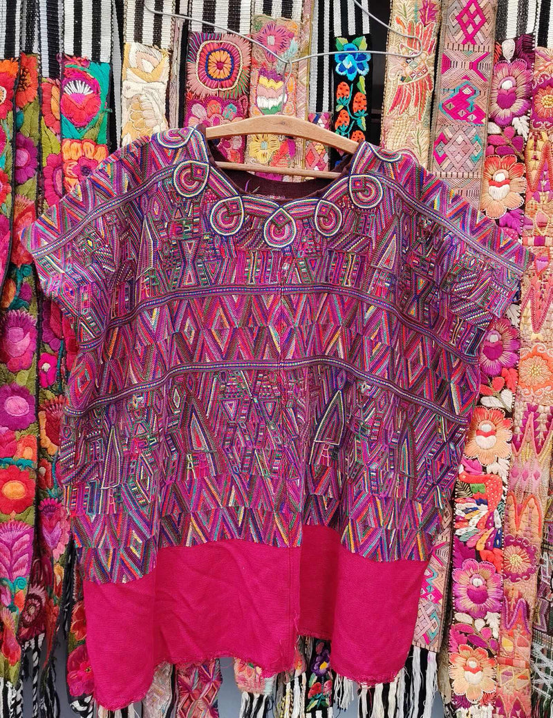 Berry and Red Nebaj Huipil #10-408