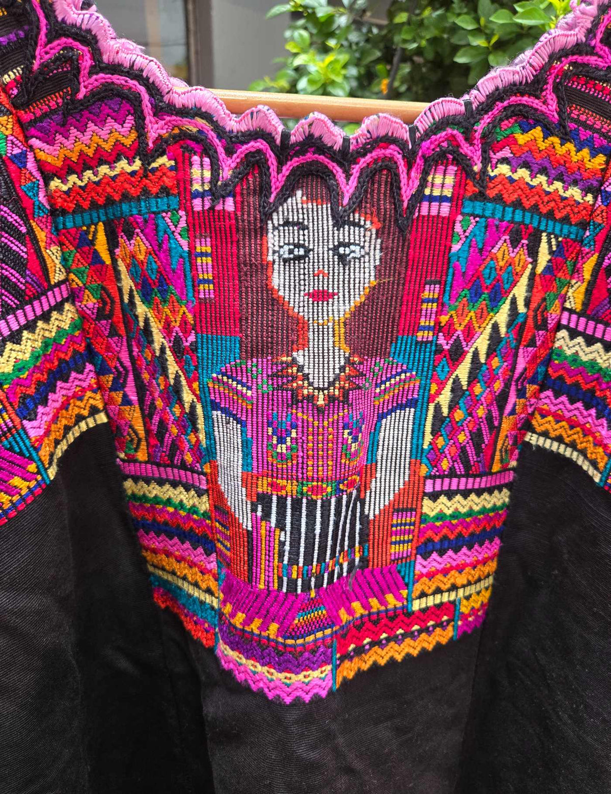Silk woven Geometrics and women Chichicastenango Huipil #10-414