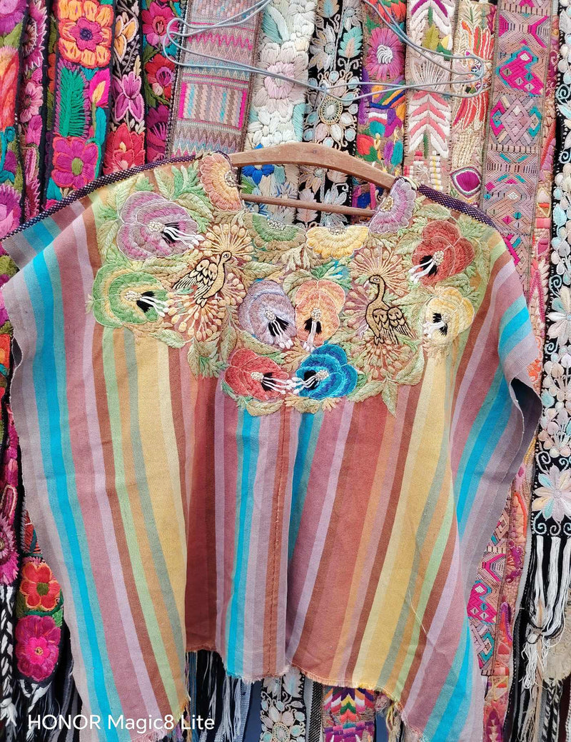 Rainbow Peacocks Santiago Huipil #10-428