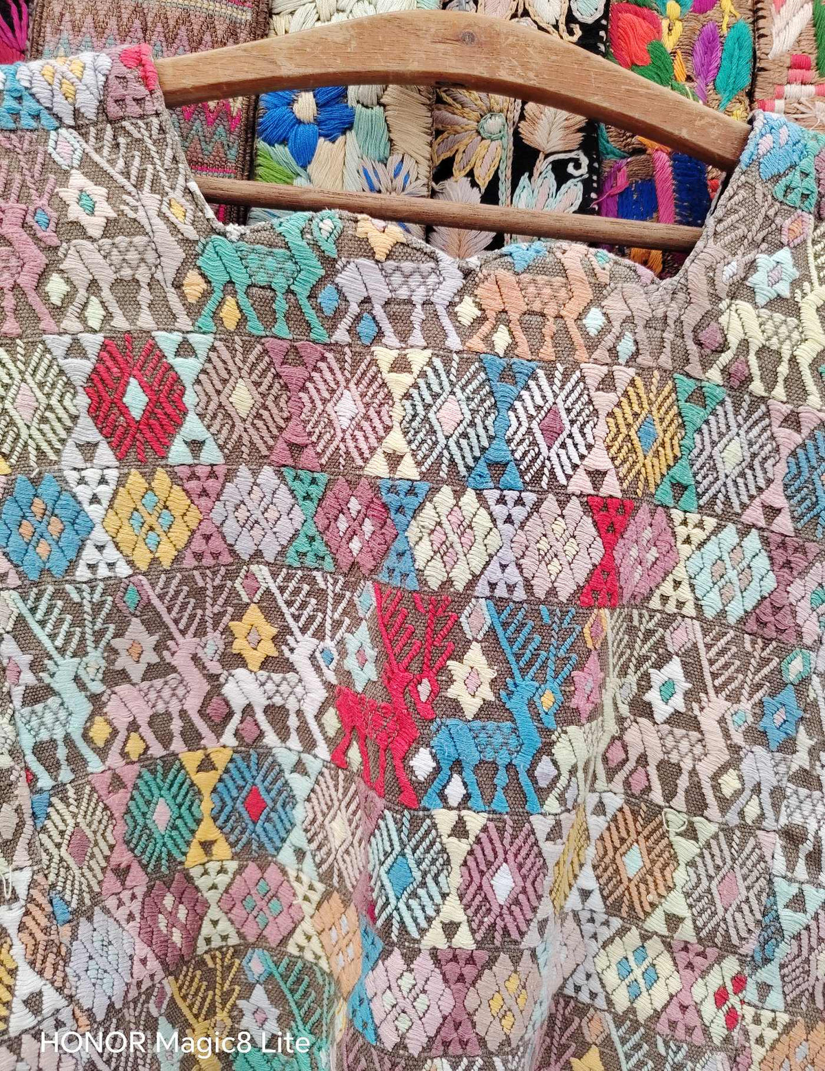 Pastel on Brown Cobán Huipil #10-432