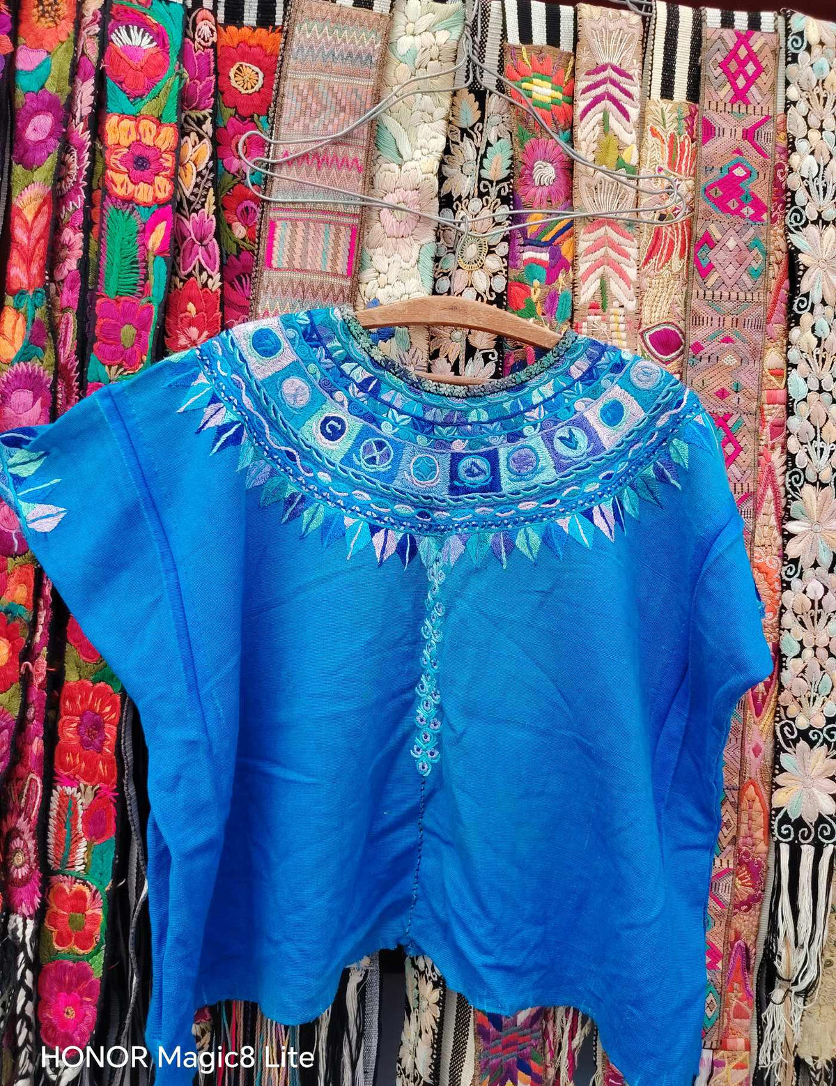 Bright Blue with Maya Motifs Patzún Huipil #10-435