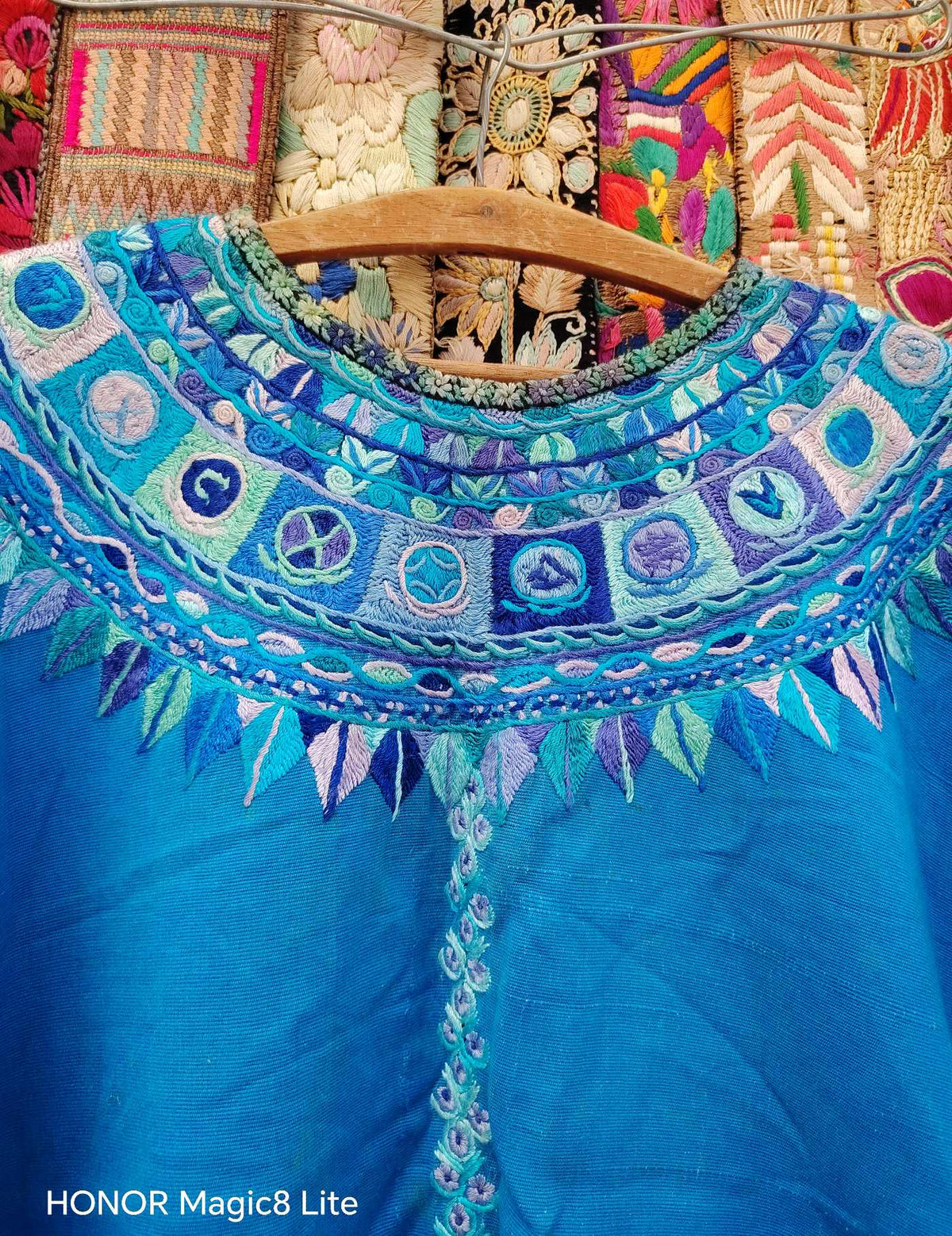 Bright Blue with Maya Motifs Patzún Huipil #10-435