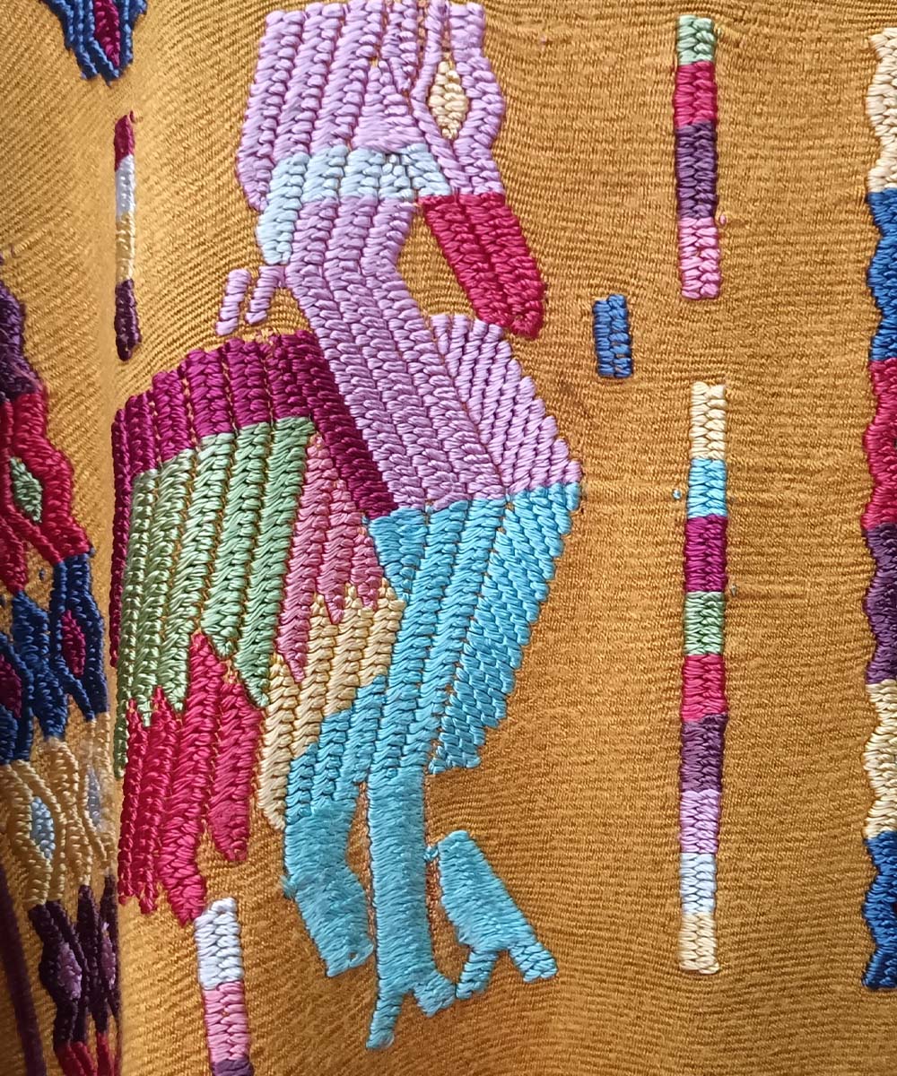 Vintage Guatemalan huipil with handwoven Mayan embroidery