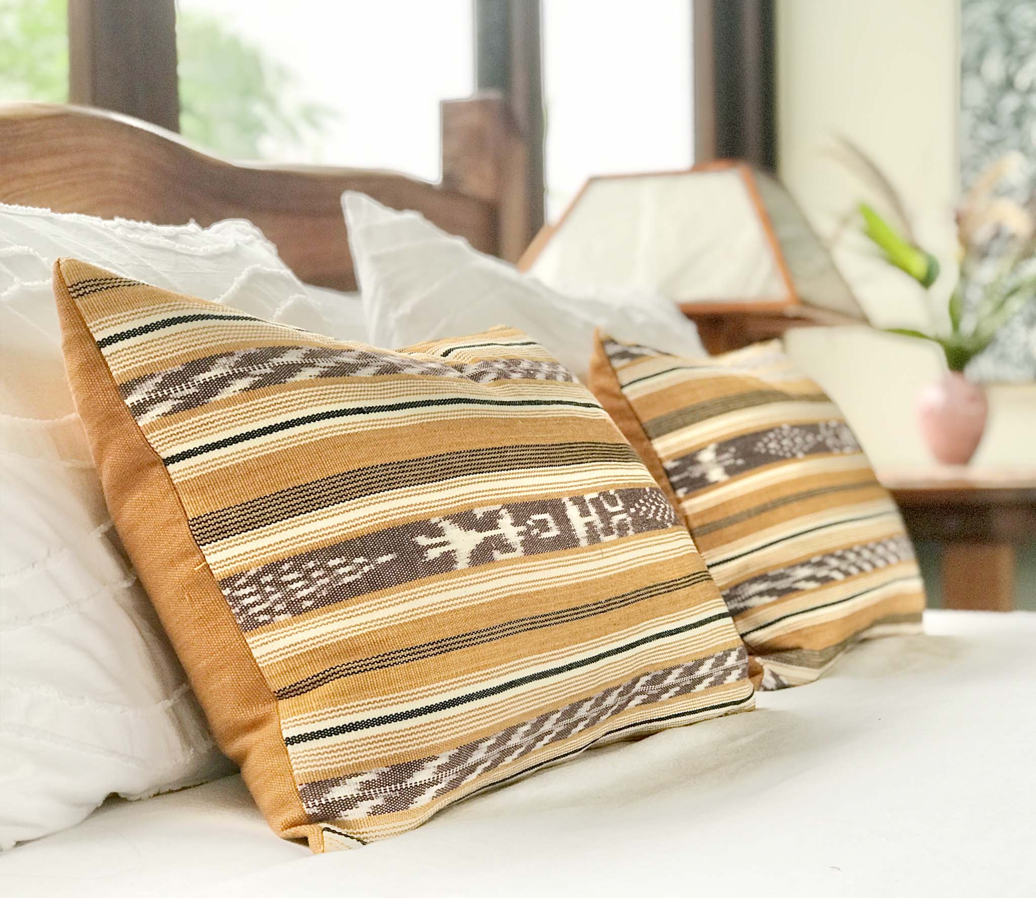 Handwoven Guatemala ikat pillow
