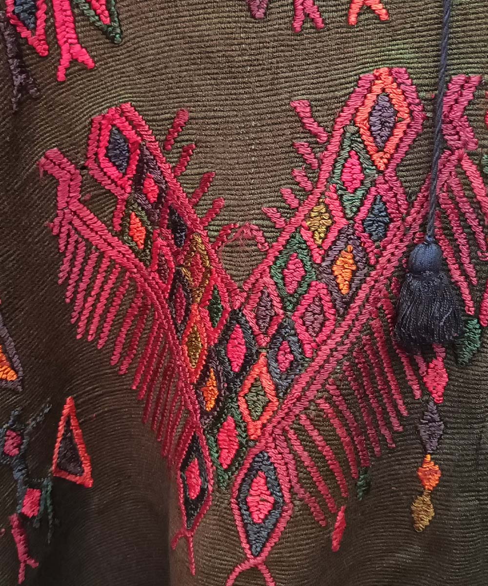 Embroidered Guatemalan huipil textile