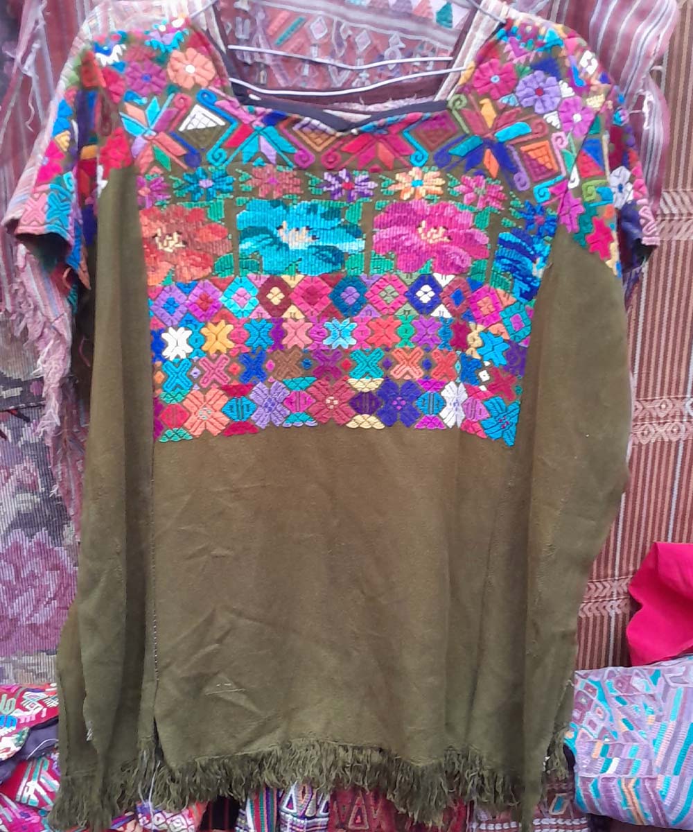 Embroidered Vintage Guatemalan huipil textile