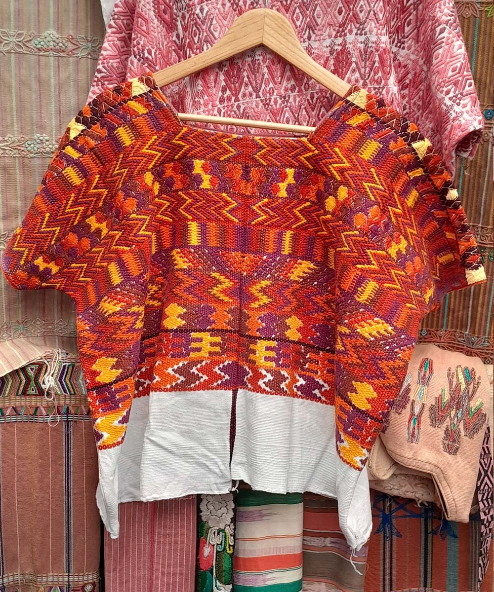 Embroidered Vintage Guatemalan huipil textile