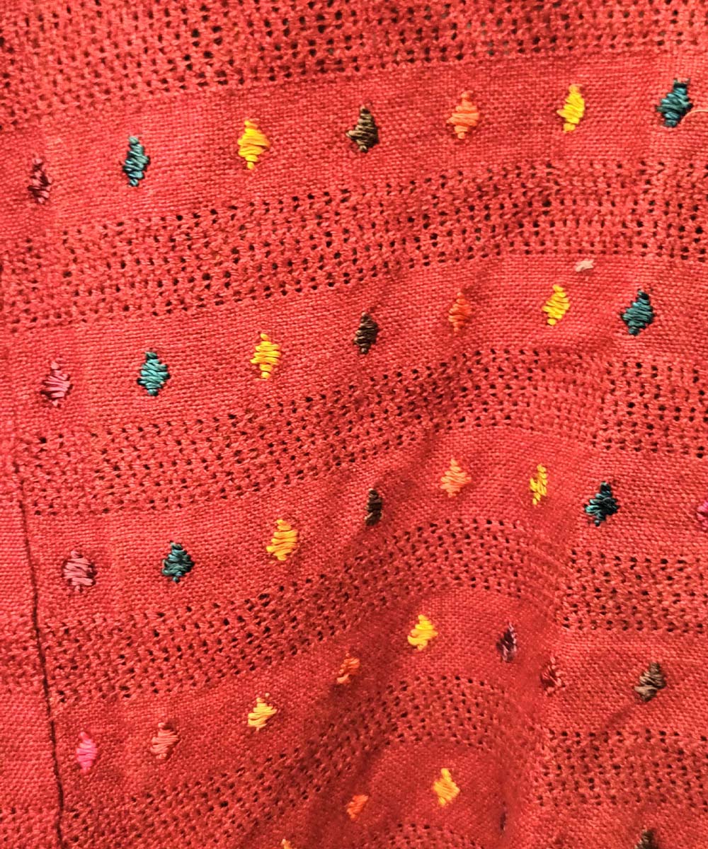 Red lightweight Coban huipil