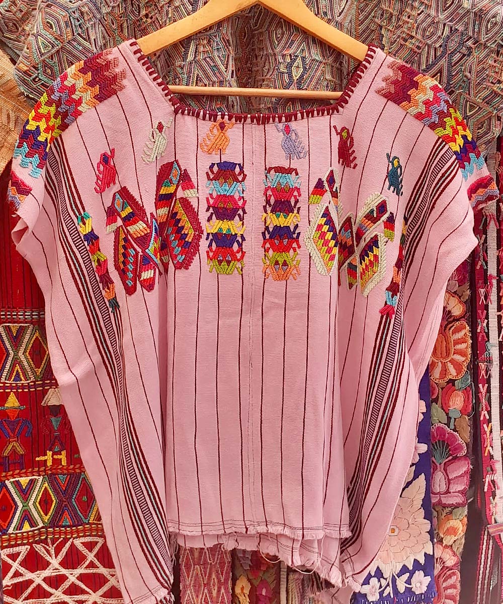 Embroidered Guatemalan huipil - vintage textile