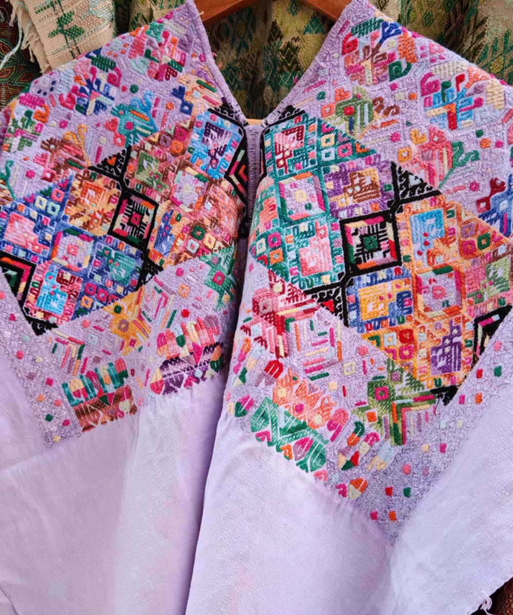 Pale lilac Nahuala huipil