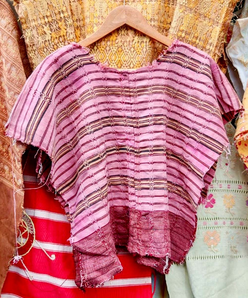 Pink striped huipil