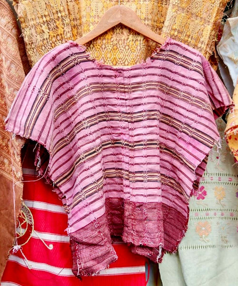 Pink striped huipil