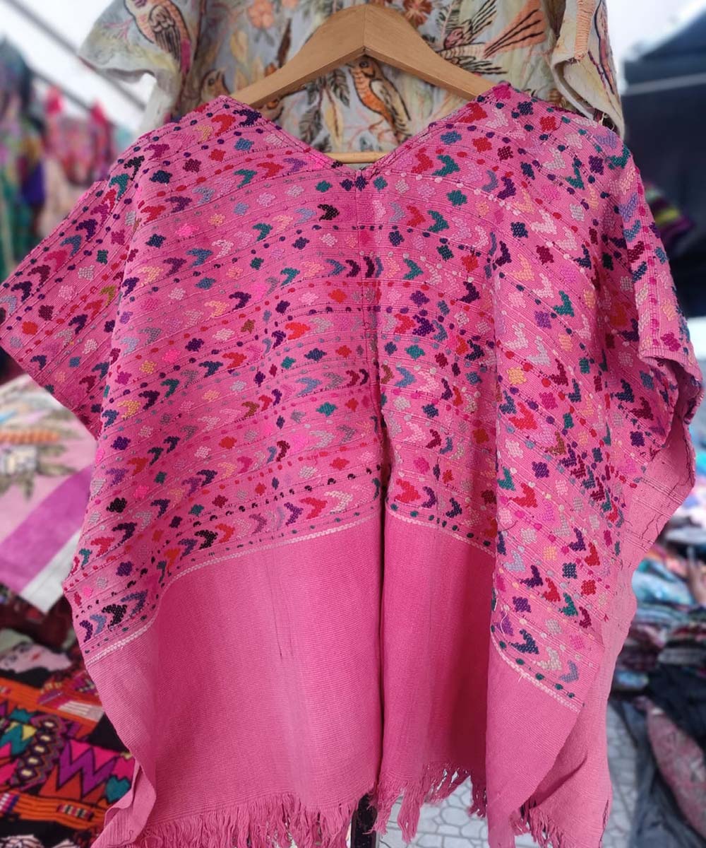 Vintage Guatemalan huipil with handwoven Mayan embroidery