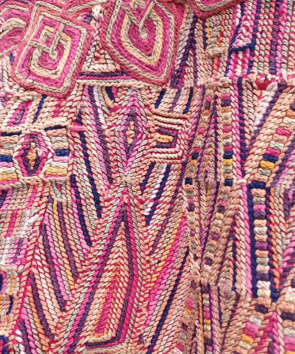 Vintage Guatemalan huipil with handwoven Mayan embroidery