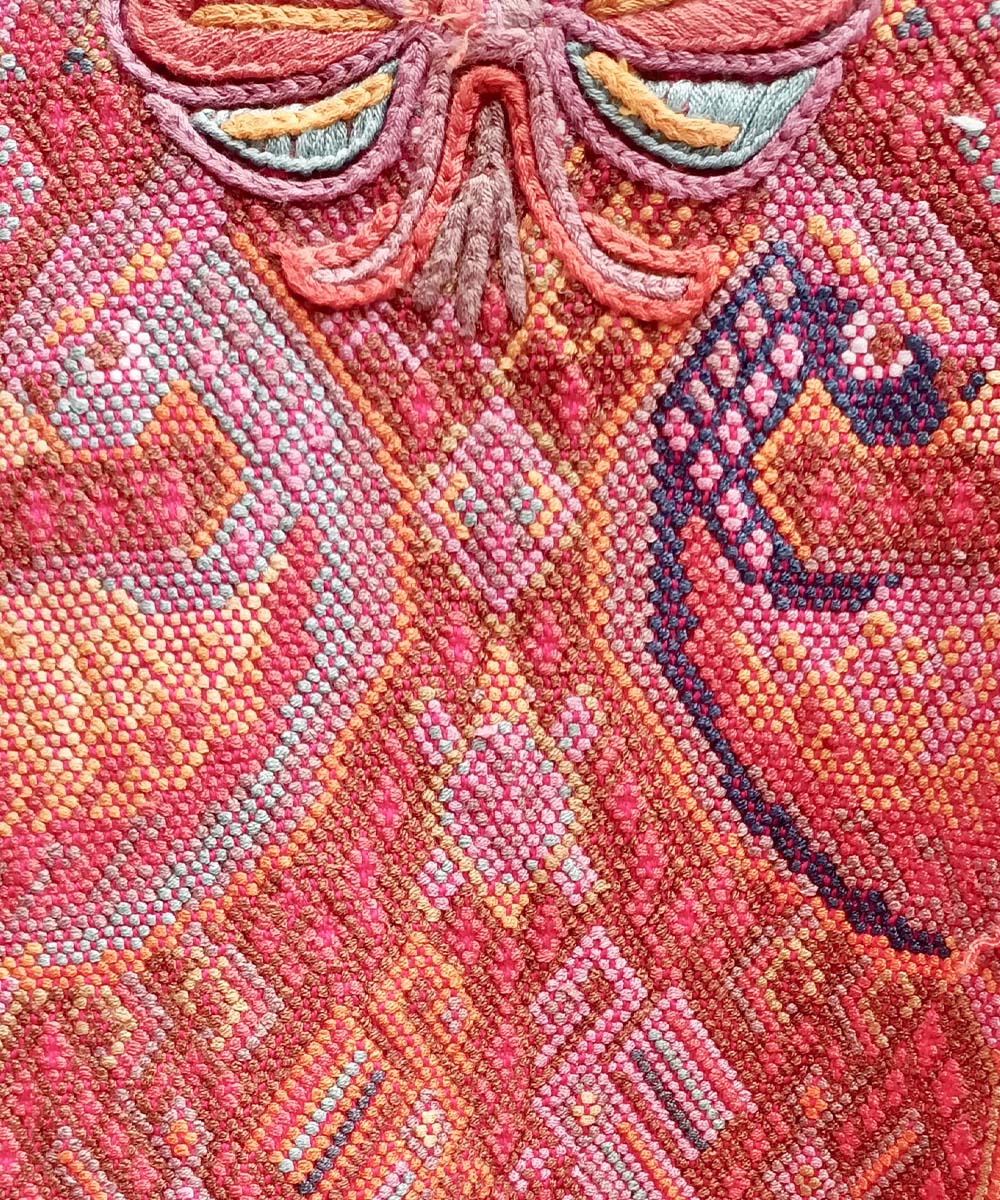 Hot pink Chichi huipil with peacocks