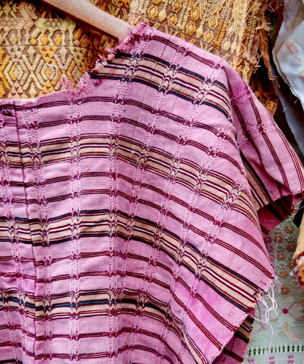Pink striped huipil