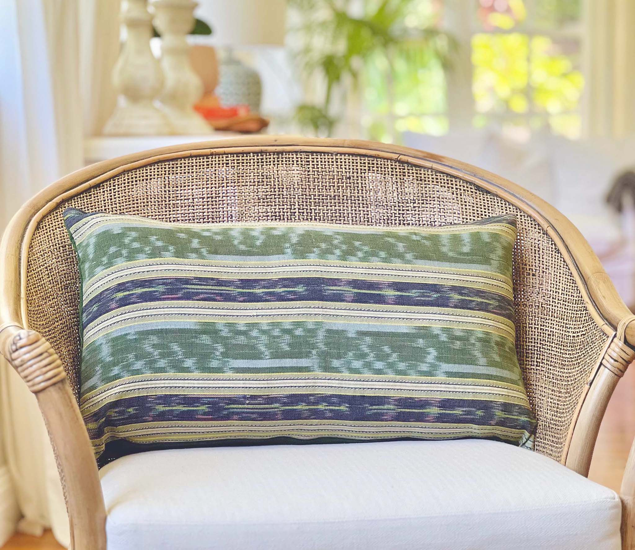 Handwoven Guatemala ikat pillow