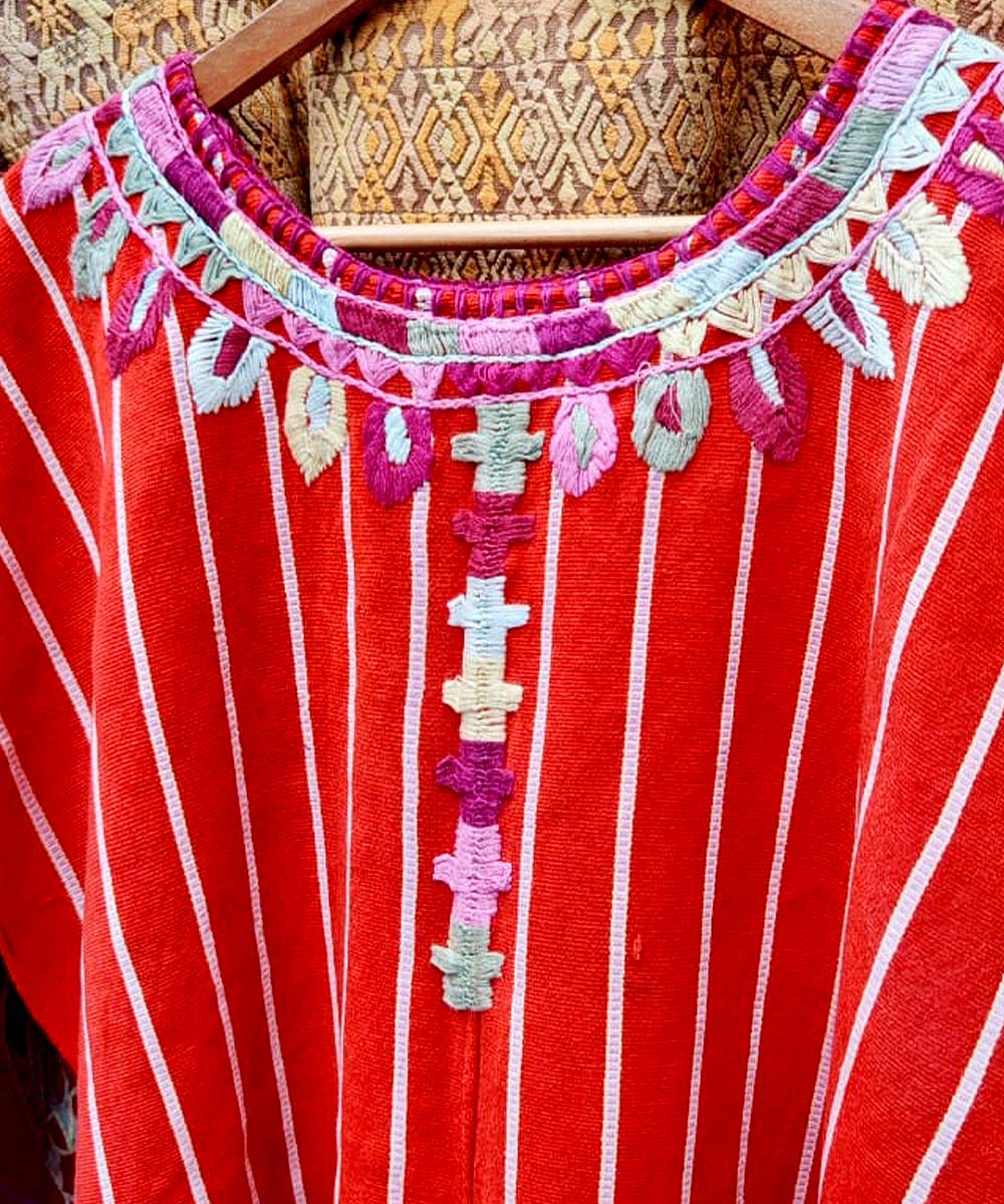 Vintage Guatemalan huipil with handwoven Mayan embroidery