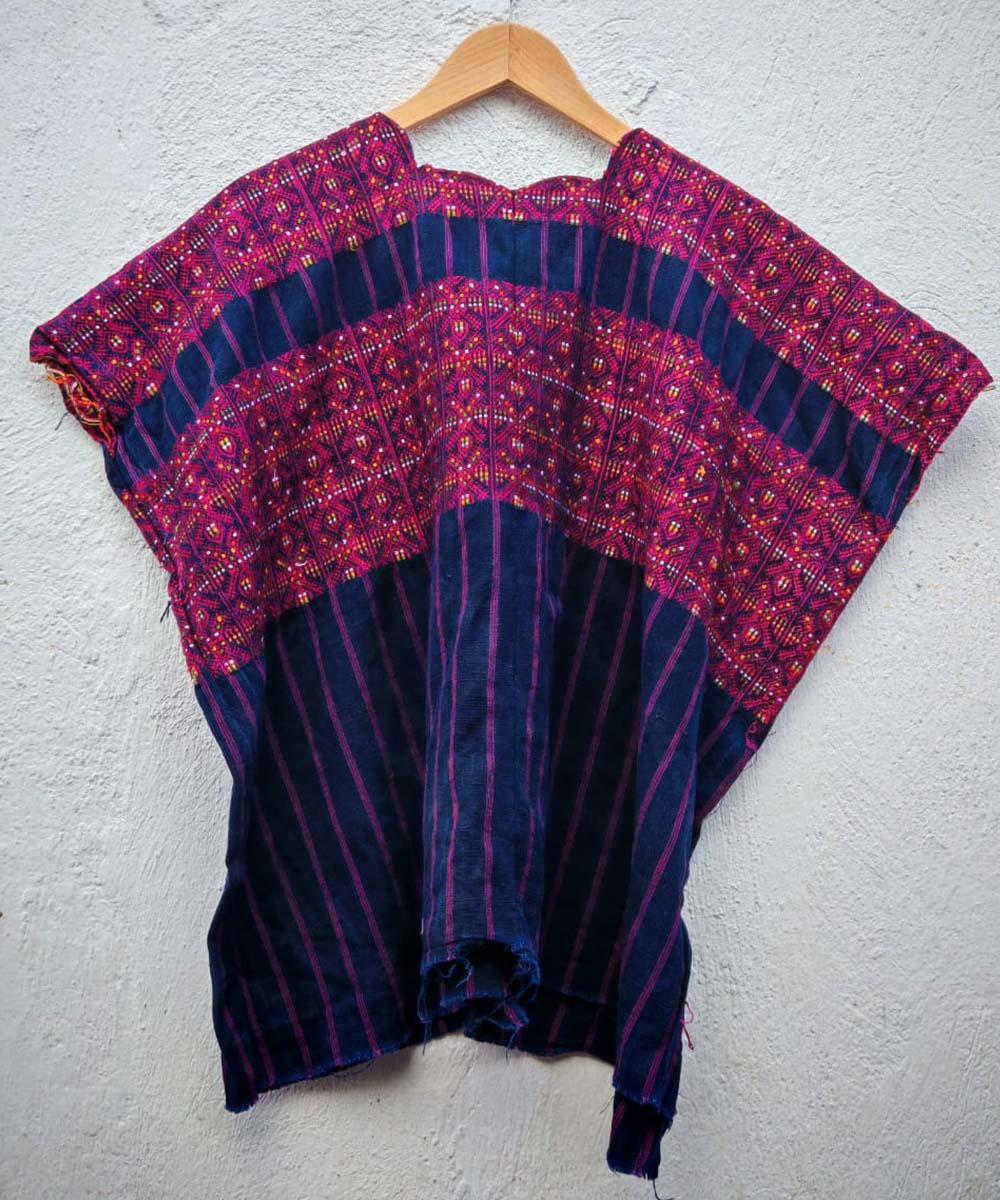 Indigo and berry Xejuyub huipil
