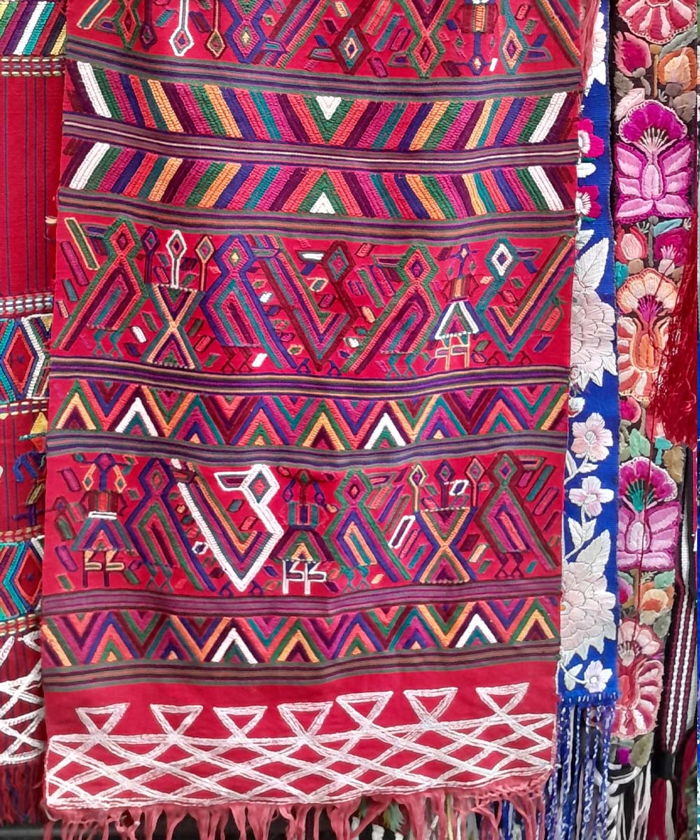 Embroidered Guatemalan huipil - vintage textile