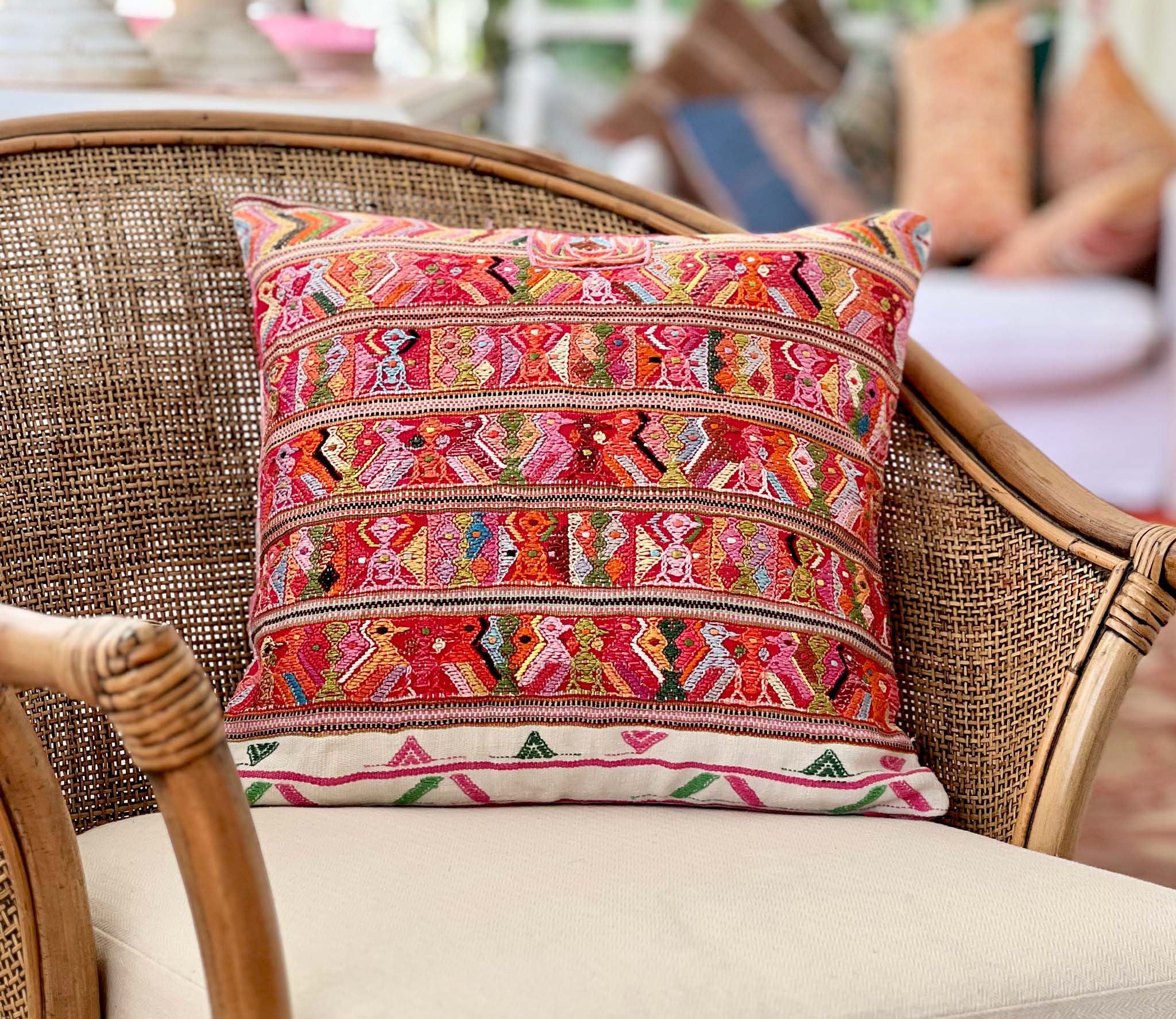 Red San Juan Cotzal pillow