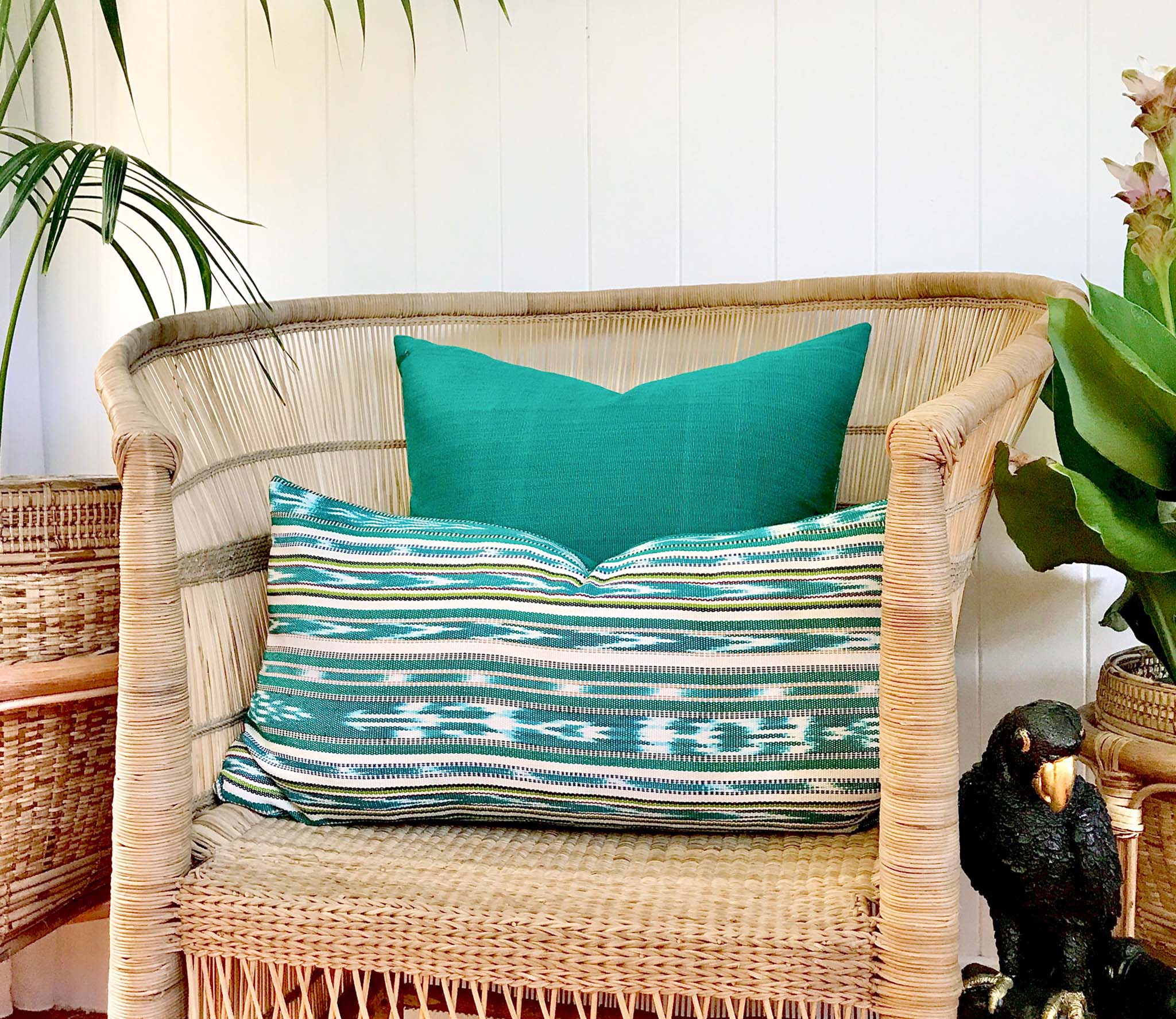 Handwoven Guatemala ikat pillow