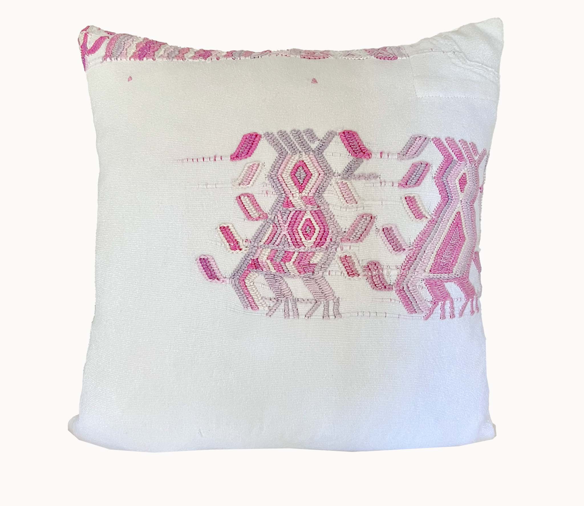 Pink and White Chajul pillow