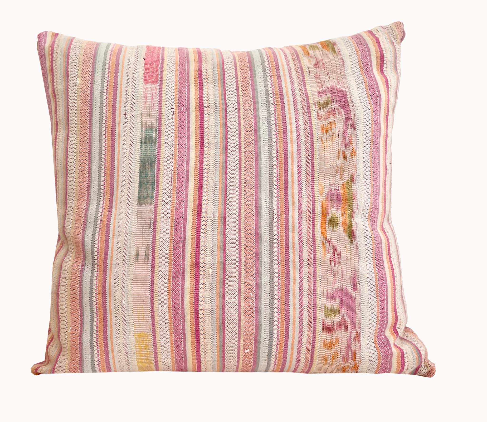 Pillow made from vintage Guatemalan huipil textiles