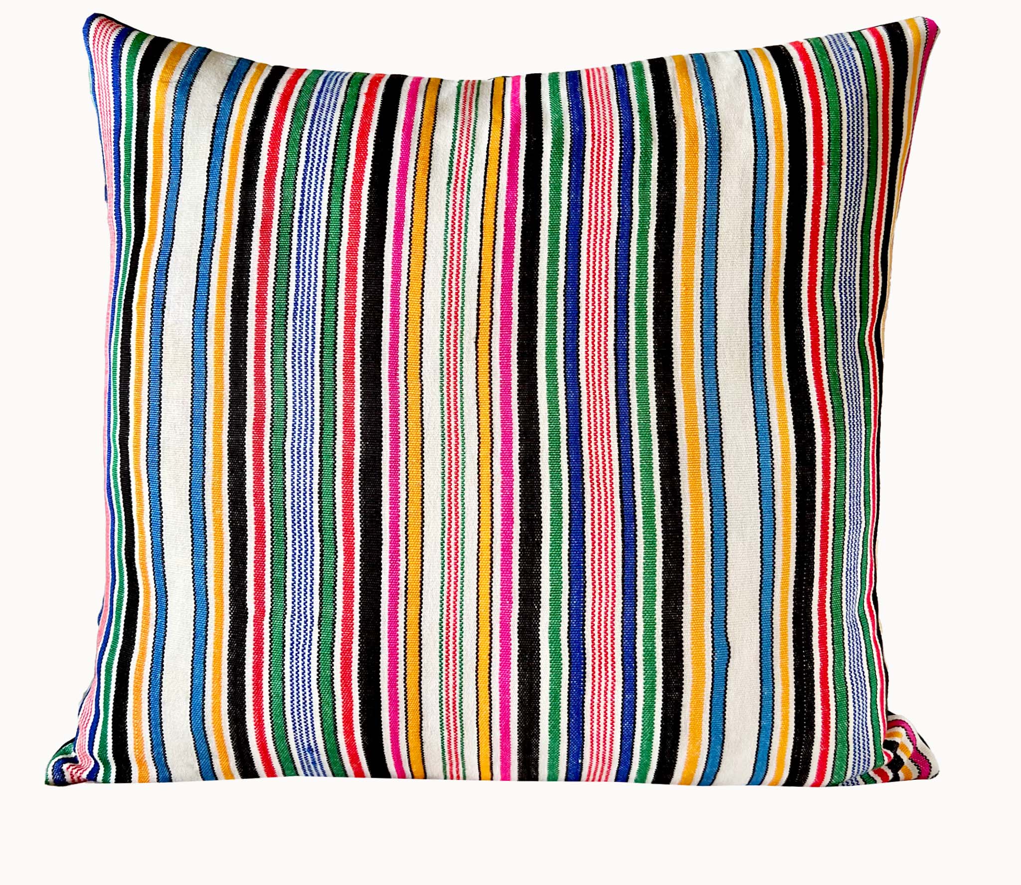 Embroidered Guatemalan huipil textile repurposed into a pillow