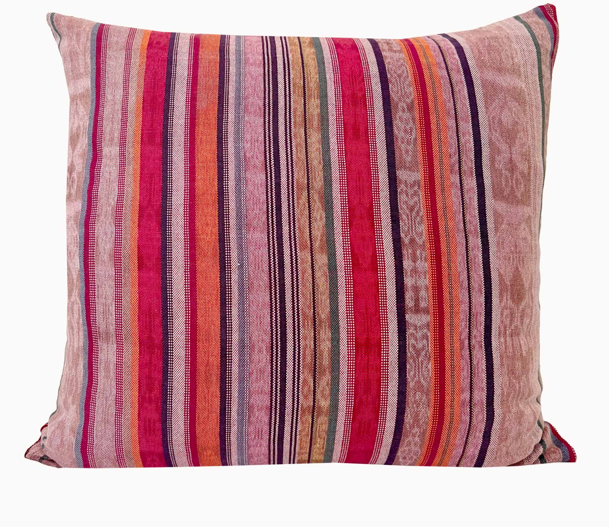Embroidered Guatemalan huipil textile repurposed into a pillow