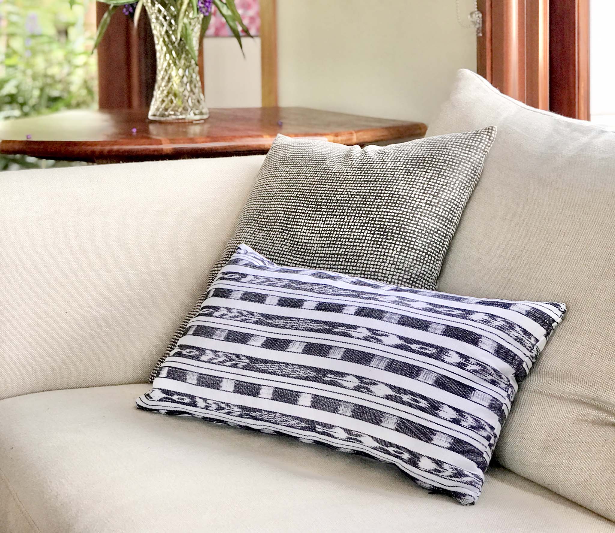 Handwoven Guatemala ikat pillow