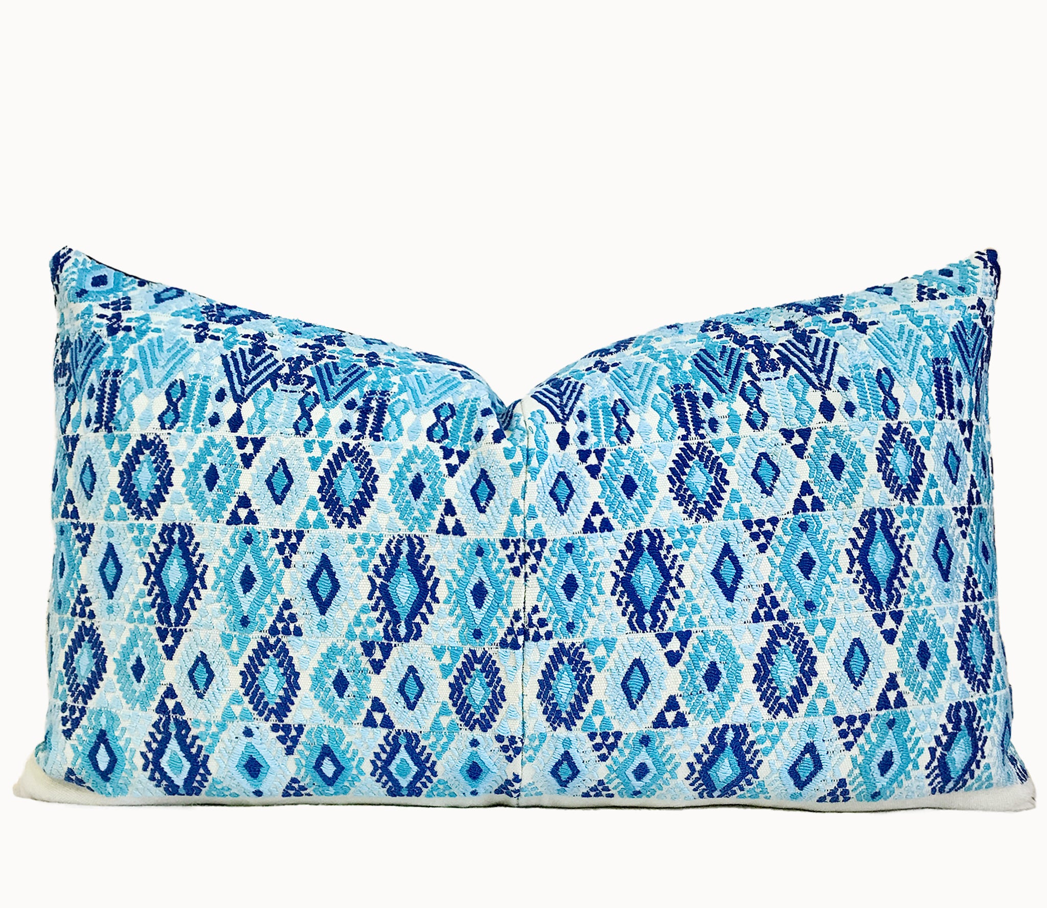 Vintage Textile Pillow - Blue Coban XXVIII