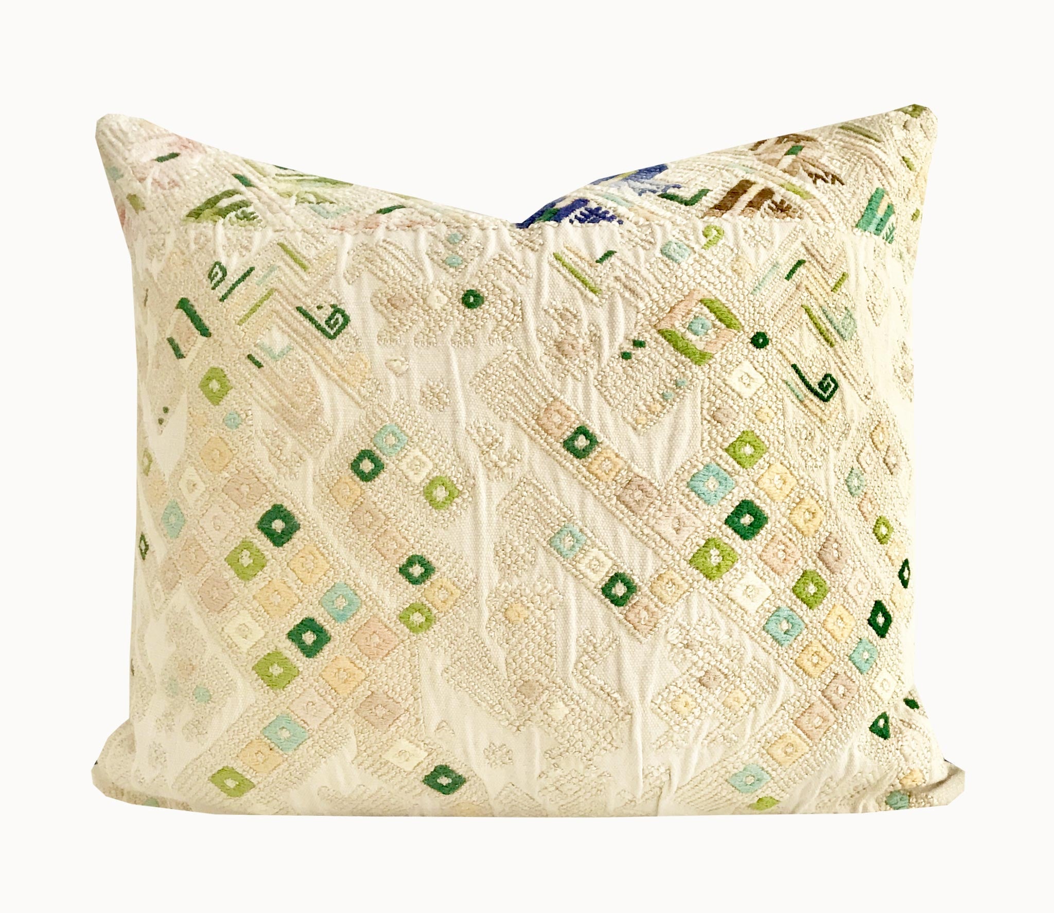 Vintage textile huipil cushion